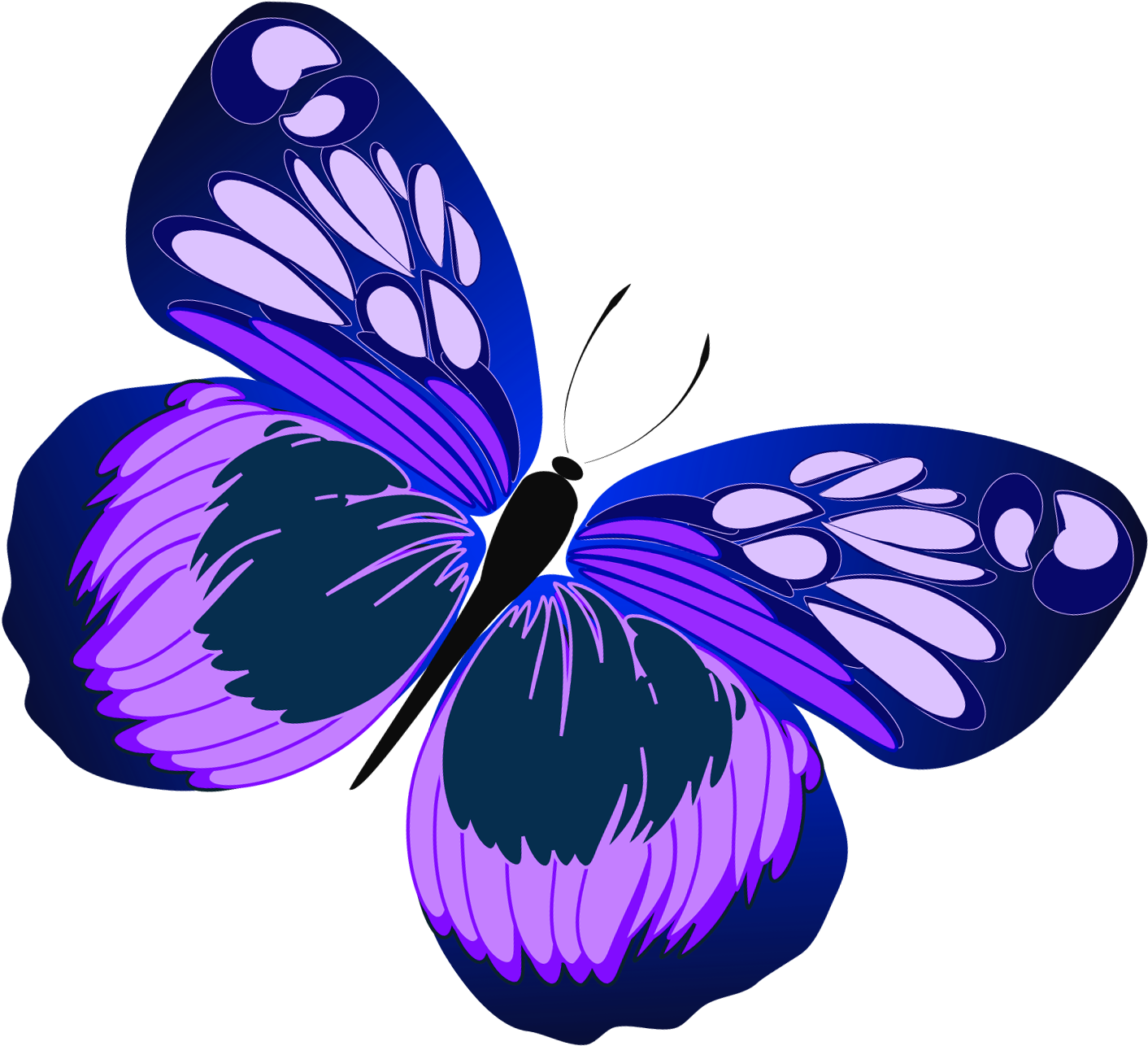 Purple Rose Clipart Real Butterfly - Purple Butterfly Clip Art (1559x1372), Png Download