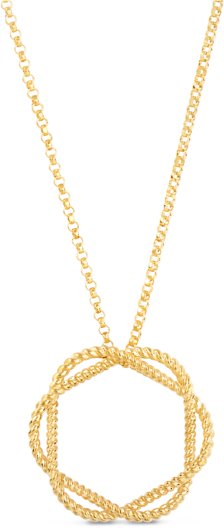 Roberto Coin Barocco 18k Yellow Gold Circle Pendant - Baroque (1600x1600), Png Download