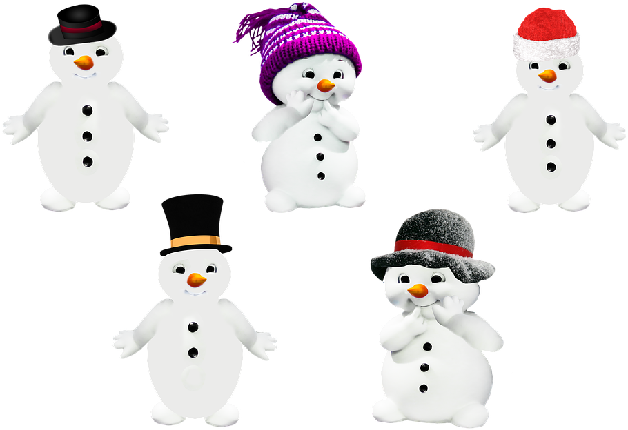 Snowman, Winter, Isolated, Cap, Hat - Portable Network Graphics (475x340), Png Download