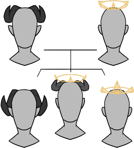 And Finally A Demon And A Angel Can Still Make A Demon - Illustration (540x540), Png Download