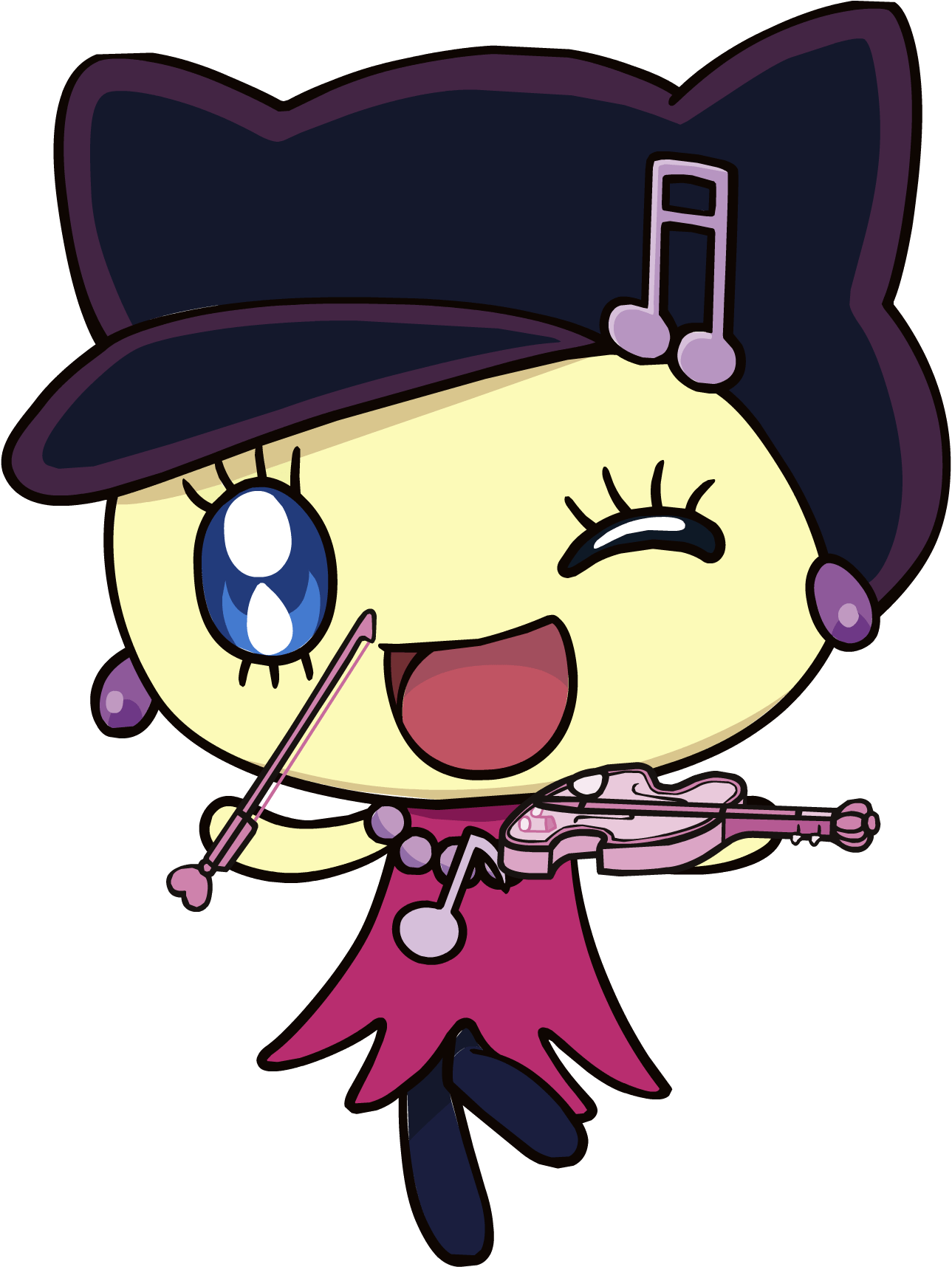 Melodytchi Playing The Violin Png - Tamagotchi Lovelin (1289x1716), Png Download