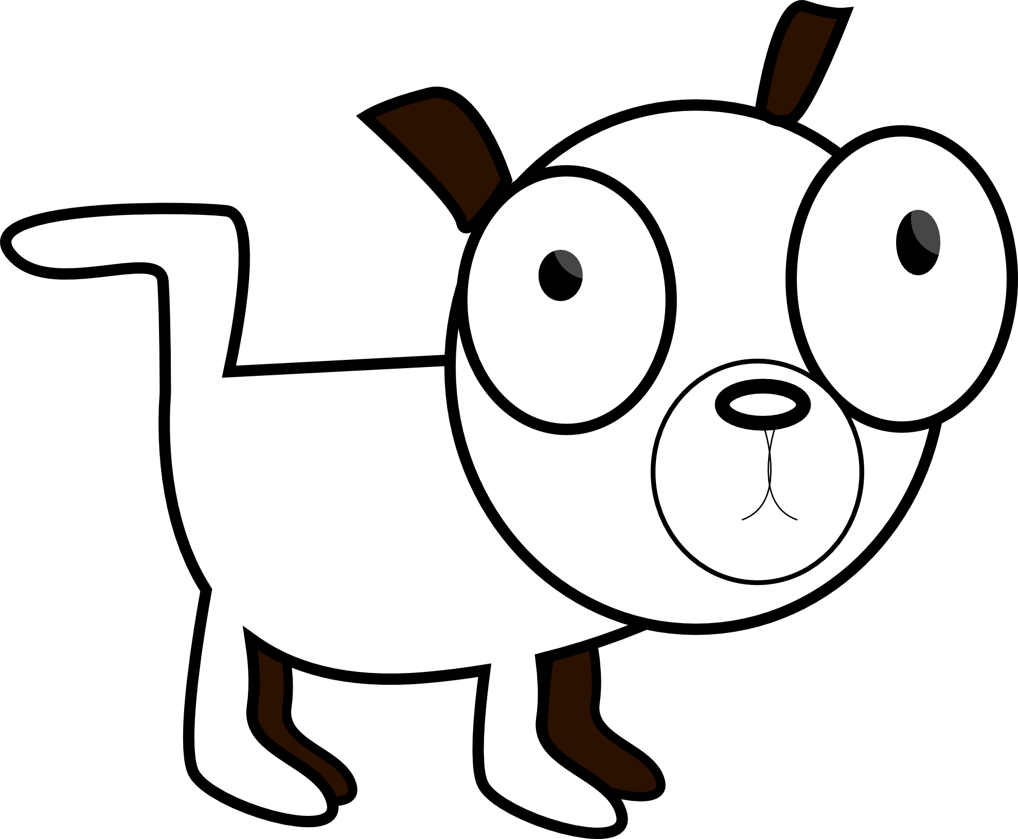 Pets Clipart Many Dog - Dog Clip Art Black And White (1979x1632), Png Download