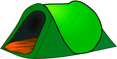 Cute Tent - Tent Cartoon Transparent Background (600x296), Png Download