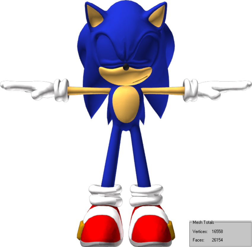 Sonic With Eyes Closed (688x672), Png Download