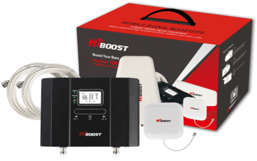 Cell Phone Booster Kit - Hiboost Home 10k Lcd Cell Phone Signal Booster (640x420), Png Download