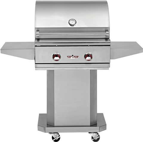 Delta Heat 26″ Premier Portable Stainless Gas Grill - Delta Heat 26" Freestanding Grill On Pedestal (520x500), Png Download