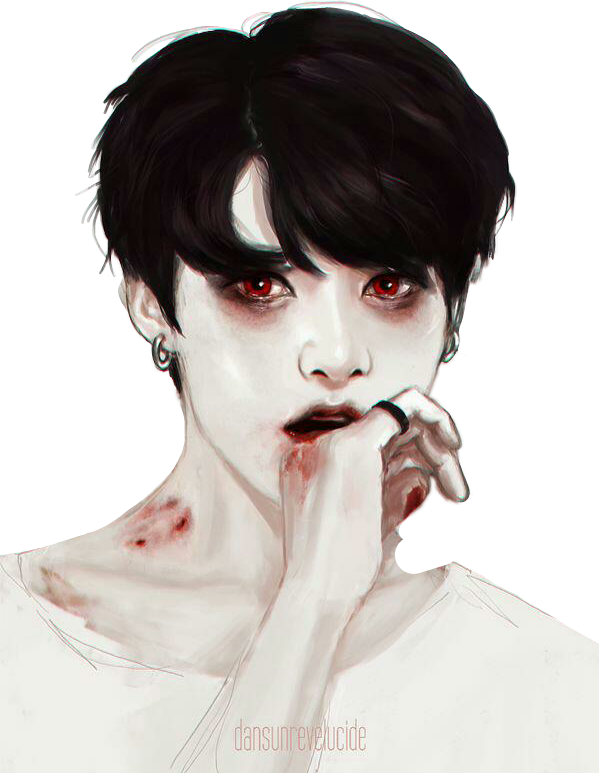 Report Abuse - Fanart Jungkook Vampire (599x773), Png Download