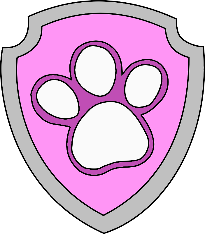 Paw Patrol Badge - Pink Paw Patrol Badge (703x800), Png Download