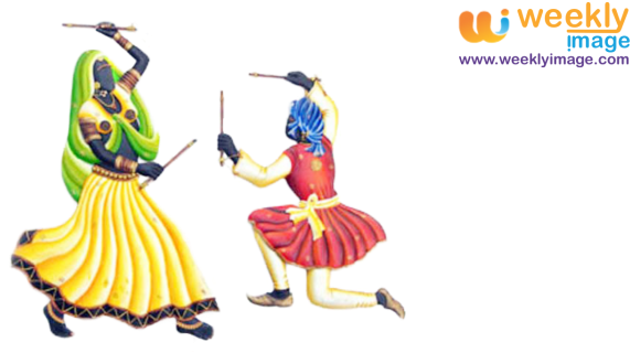 Radhe Krishna - Dandiya Dance Clipart Png (600x338), Png Download