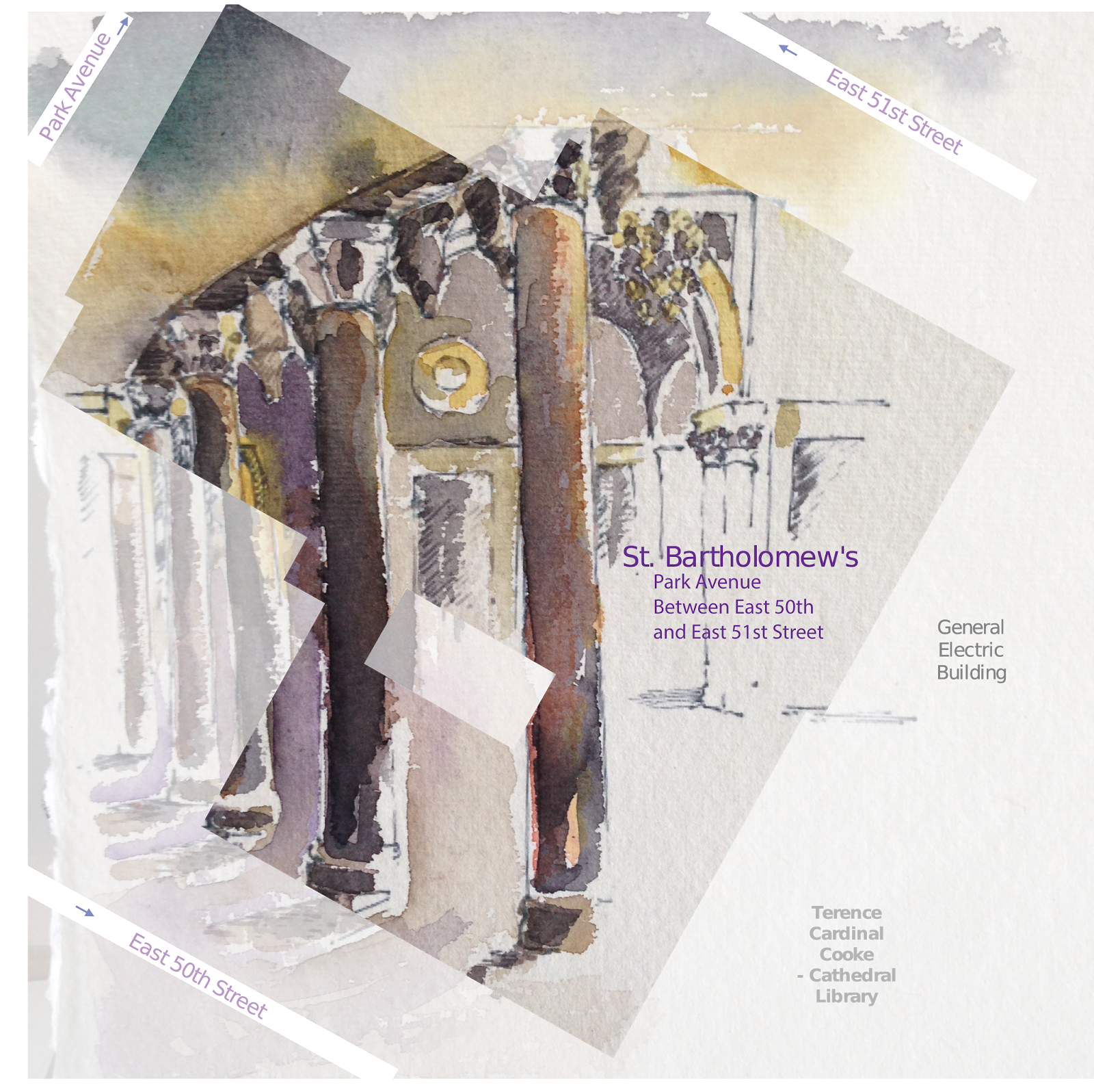 Saint Bartholomew Church On Park Avenue - Poster (1600x1596), Png Download