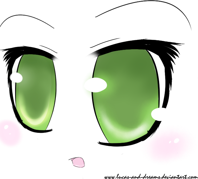 Olive Green Eyes Anime - Anime Green Eyes Png (642x582), Png Download