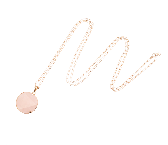 Ajei Rose Quartz Star Of David Pendant Necklace - Chain (600x600), Png Download