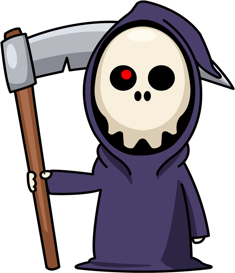 Banner Free Library Deadth Pretty Free On Dumielauxepices - Cute Grim Reaper Cartoon (800x1067), Png Download