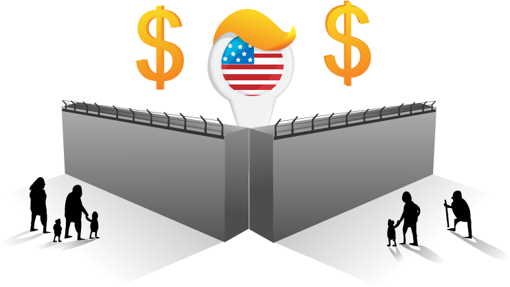 Make America Great Again Wall - Donald Trump (884x450), Png Download