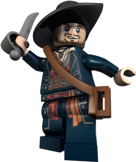 Lego Barbossa Pirate - Lego Pirates Of The Caribbean Hector Barbossa Minifigure (341x360), Png Download