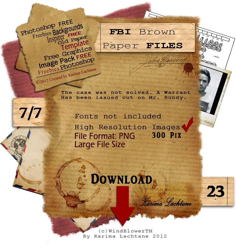 Free Background Images Old Fbi Brown Paper Files - Vellum (833x833), Png Download
