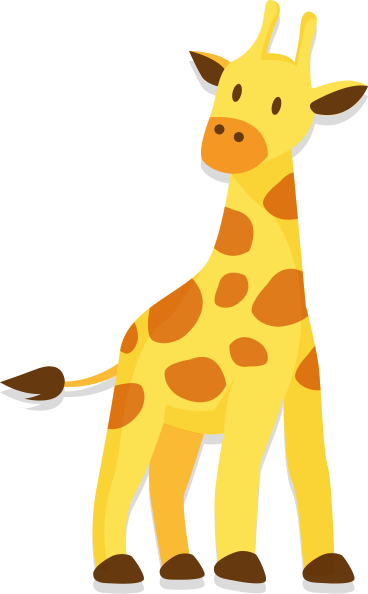 Animals - Giraffe (368x594), Png Download
