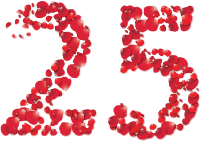 25th Anniversary Rose Petals - Happy Anniversary 25th Gif (469x343), Png Download