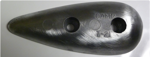 T21 Tear Drop Zinc - Zinc Anode Rudder (500x539), Png Download