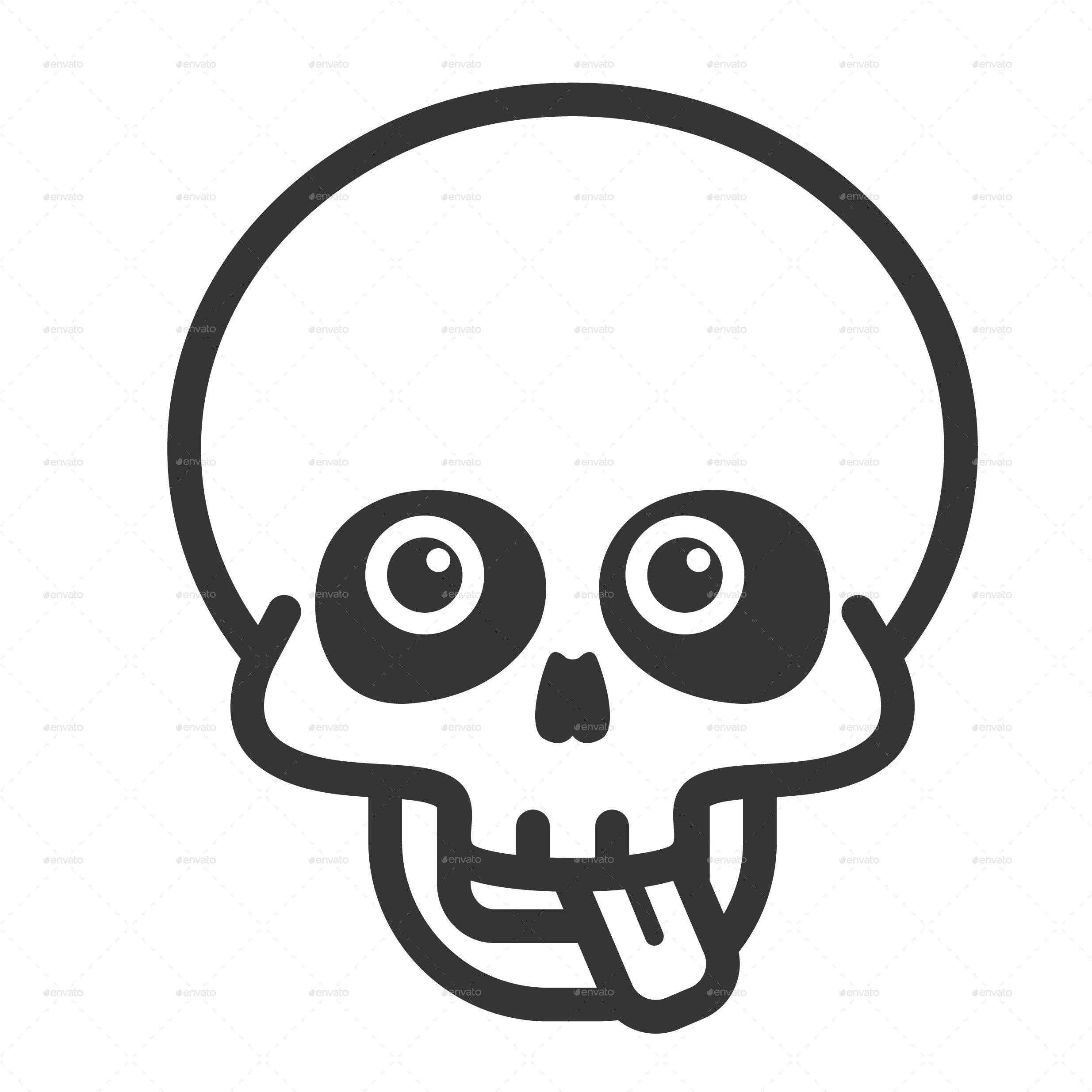 Outline/png/outline-15 - Funny Skull Danger (2480x2480), Png Download