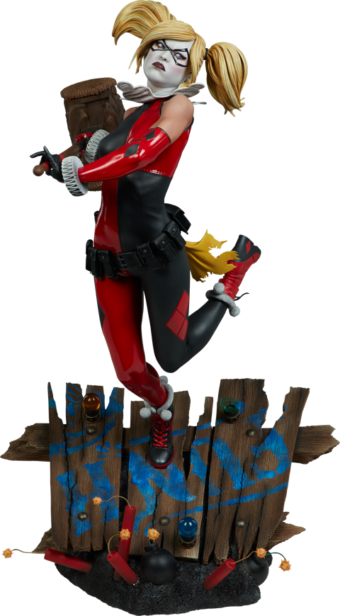 Harley Quinn Premium Format Statue - Harley Quinn (480x870), Png Download