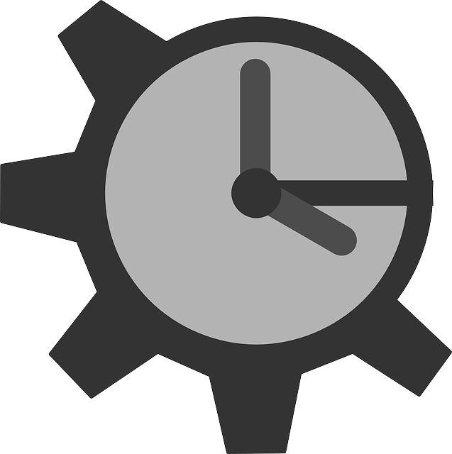 Flat, Clock, Theme, Gear, Icon - Clip Art (637x640), Png Download