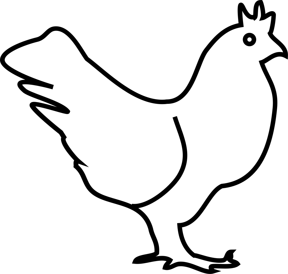Chicken Comments - Chicken Line Drawing Png (980x932), Png Download