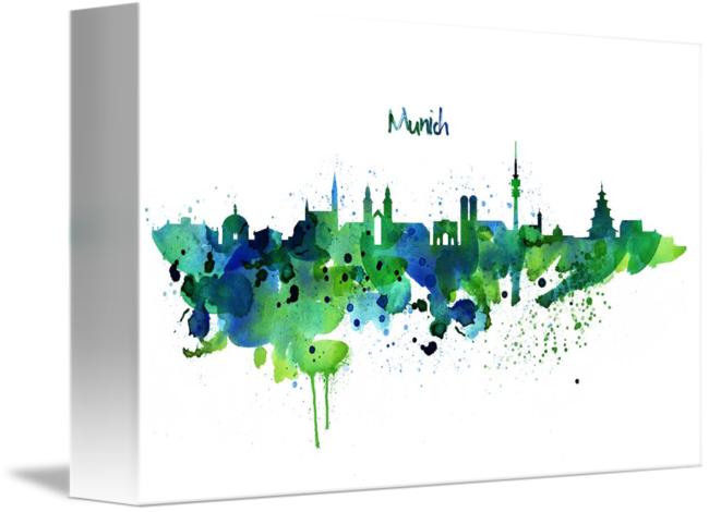 "munich Skyline Silhouette" By Marian Voicu, Bucharest - Munich Skyline Silhouette (650x470), Png Download