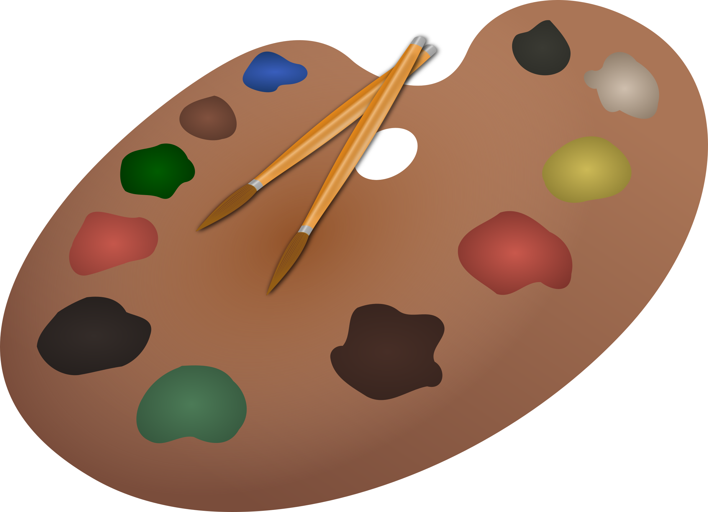 This Free Icons Png Design Of Palette And Paintbrushes (2400x1735), Png Download