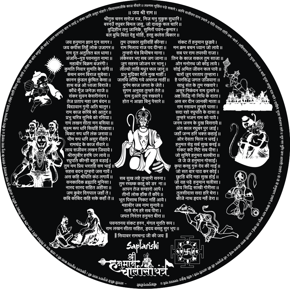 Hanuman Chalisa Yantra Inscription - Hanuman Chalisa (1000x995), Png Download