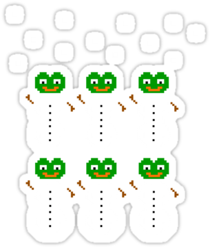 Winter Pepe Cross Stitch Sticker - Symmetry (375x360), Png Download