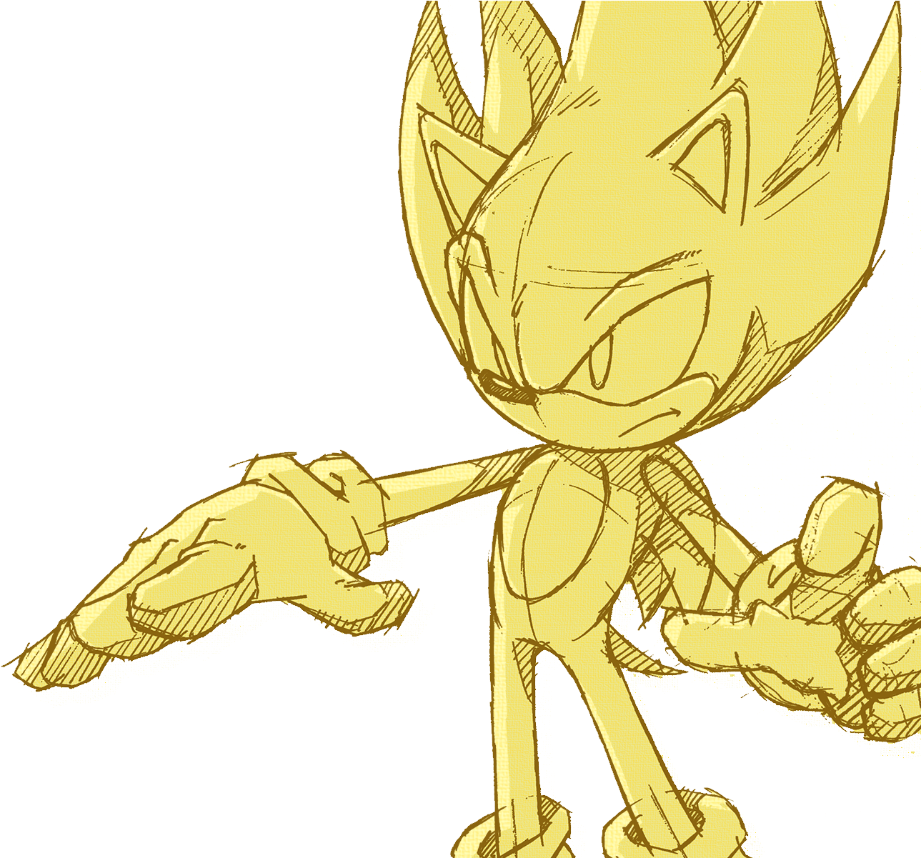 Wallpaper 056 Ssonic 02 Pc - Super Sonic The Hedgehog (1303x1200), Png Download