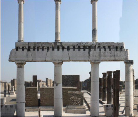Two Storey Colonnade With Multi Drum Columns And Multi - Pompeii (850x398), Png Download