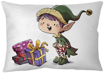 Duende De La Navidad Con Regalos Throw Pillow • Pixers® - Christmas Day (400x400), Png Download