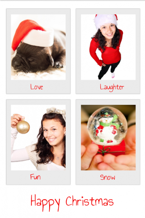 Polaroid Canvas - Niedliche Bulldoggen-welpen-weihnachtskarte Karte (750x750), Png Download