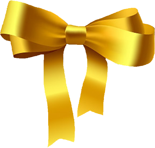 Bow - Golden Ribbon Bow Png (600x524), Png Download
