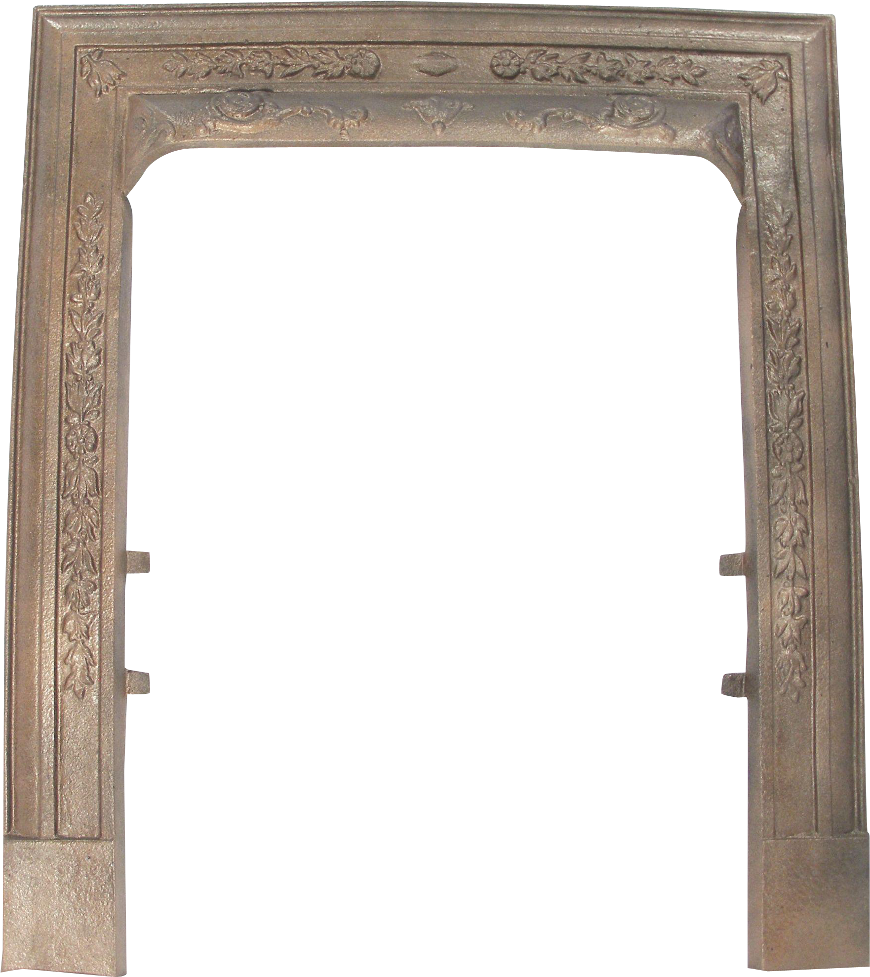 Antique Ornate Floral Design Victorian Cast Iron Fireplace - Door (1976x1976), Png Download
