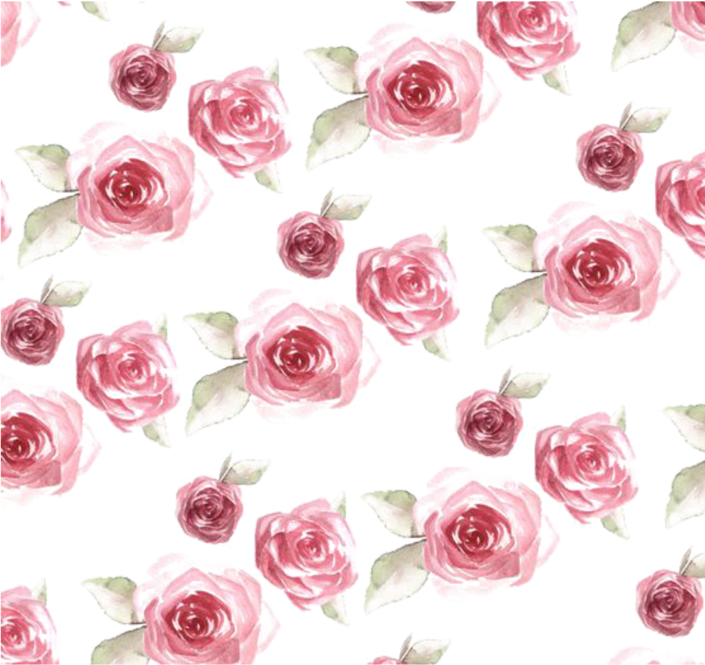 Ftestickers Watercolor Roses Background Overlay - Pink Rose Floral Pattern (1024x1024), Png Download