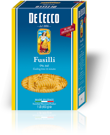 De Cecco Fusilli - Italian Pasta Brands (363x498), Png Download