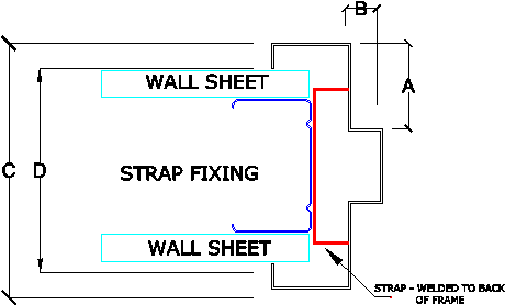 Door Size - Door Frame Fixing Strap (550x387), Png Download