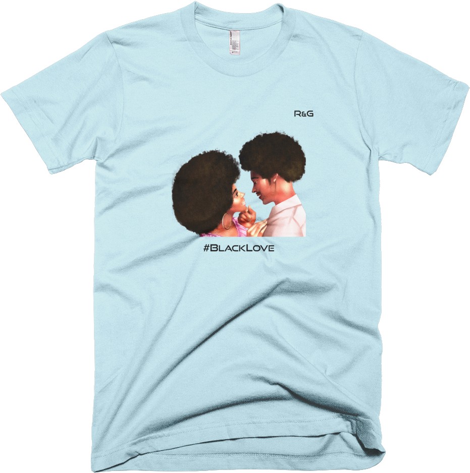 Loving Black Couple T-shirt - Quien De Amarillo Se Viste En Su Belleza Confia (1000x1000), Png Download
