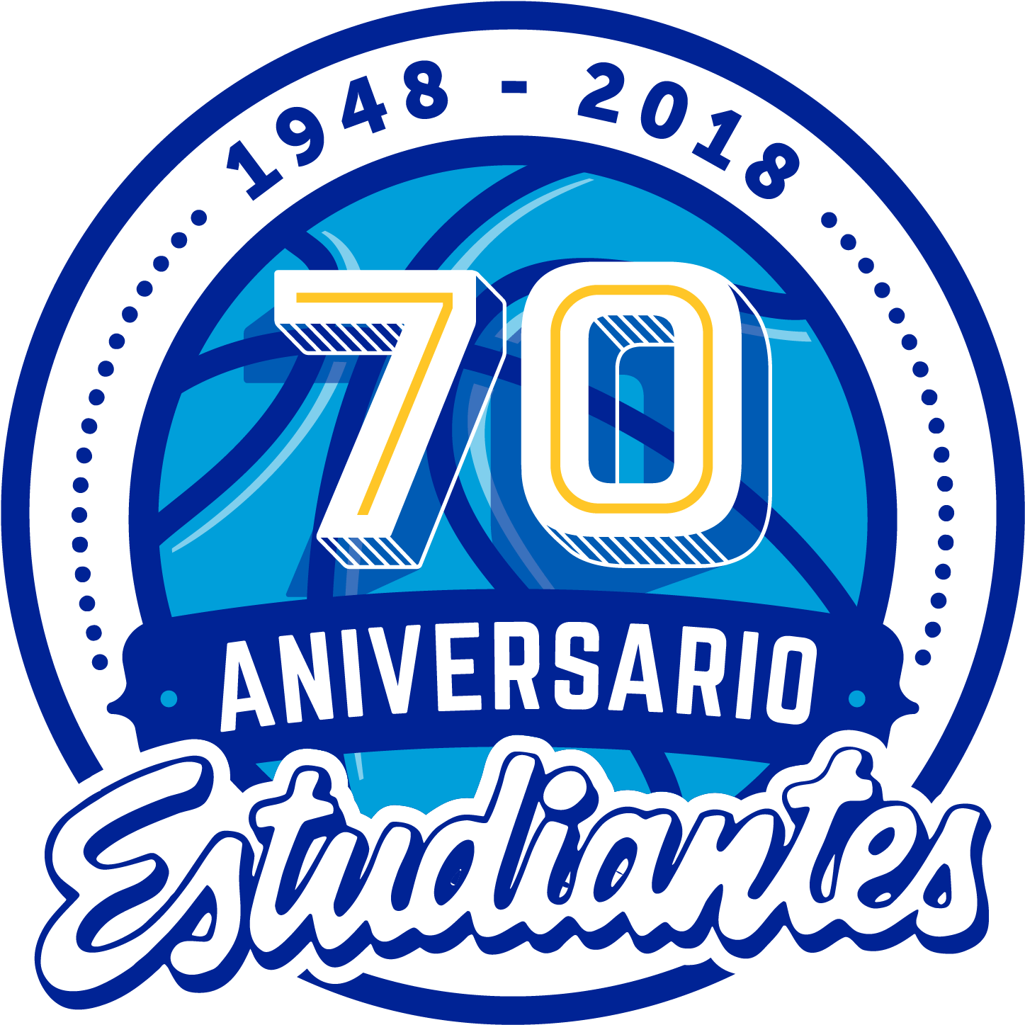Juntos Hacemos Historia ¡70 Aniversario De Movistar - 70 Aniversario Estudiantes (2362x2362), Png Download