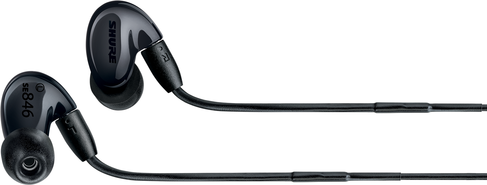 Illustration Shure Se846 Sound Isolating™ Earphones - Shure Se846 Sound Isolating Earphones Black (1700x600), Png Download