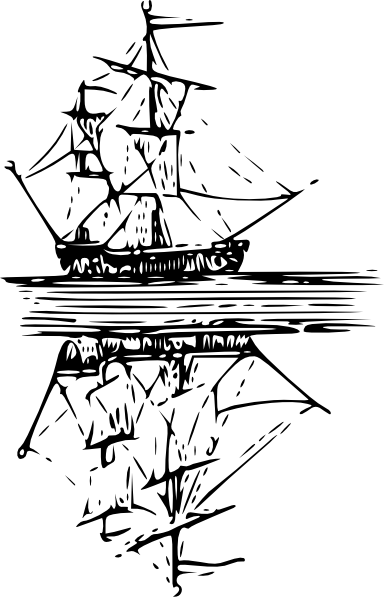 Boat In Water Drawing (384x597), Png Download