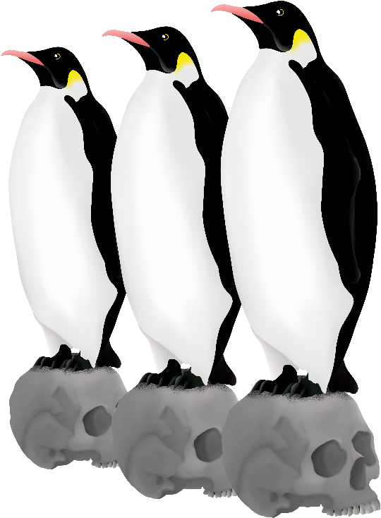 Emperor Penguins Skulls - Three Emperor Penguins Standing Proud On Skulls Bracelets, (584x800), Png Download