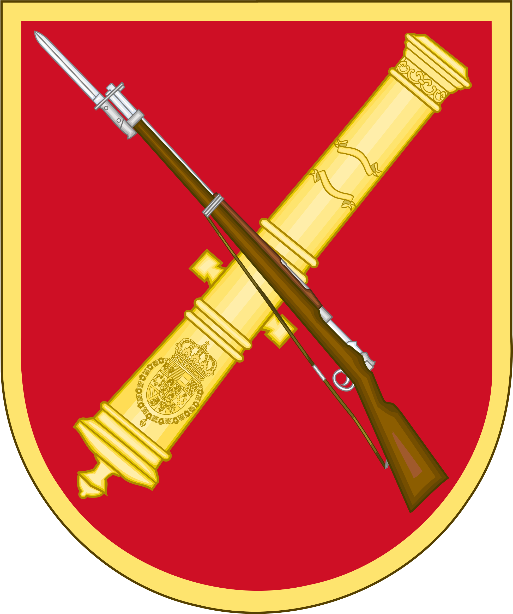 2000px-spanish Army Weaponry Course And Graduates Emblem - Pulseira De Evento Branca (2000x2383), Png Download