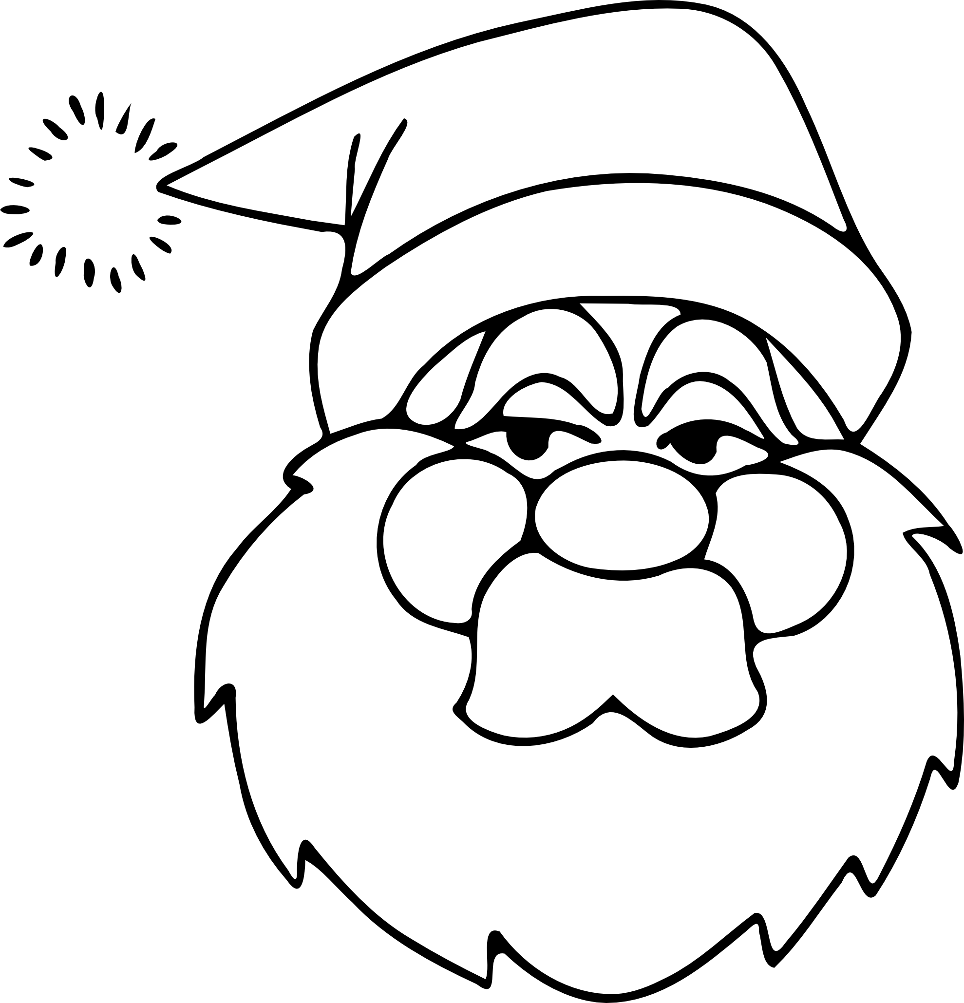 Square - Clip - Art - Black - And - White - Christmas Clip Art Black And White Santa (1979x2059), Png Download
