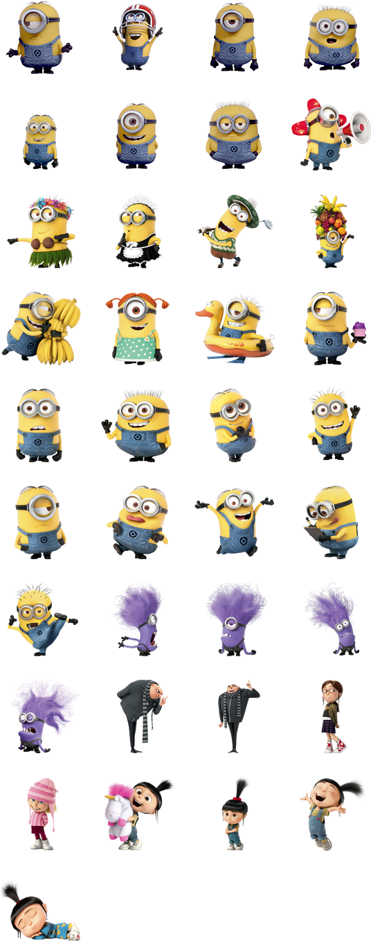 Gru 2, Mi Villano Favorito - Despicable Me Crazy Minons Sticker Set (540x1380), Png Download
