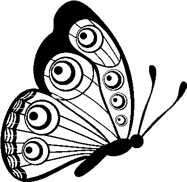 Desenho De Borboleta Direito Para Colorir - Flying Butterfly Clipart Black And White (600x470), Png Download