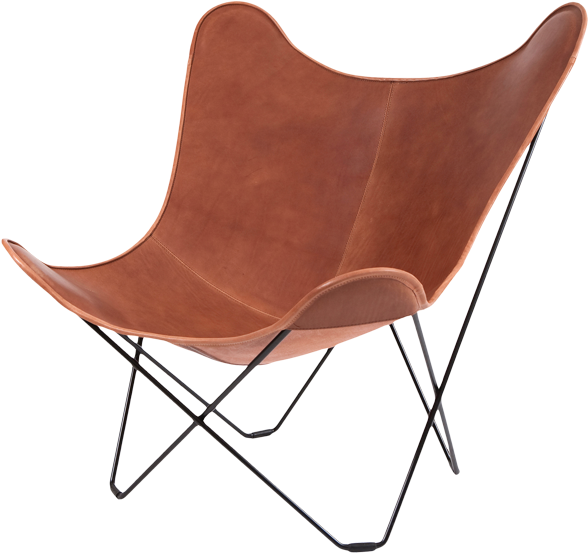 Cadeira De Borboleta Cuero Couro Marrom - Cuero Butterfly Chair (600x600), Png Download